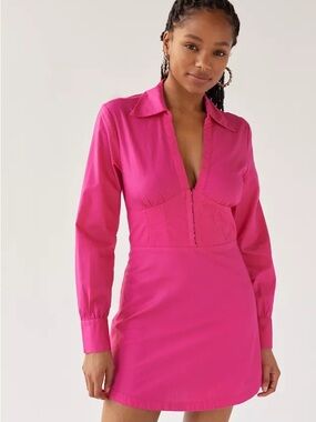 Urban Outfitters Hot Pink Collared Top